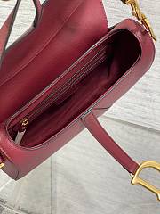 Dior Saddle Bag With Strap Red Calfskin 25.5x20x6.5cm - 3