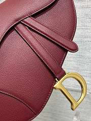 Dior Saddle Bag With Strap Red Calfskin 25.5x20x6.5cm - 5