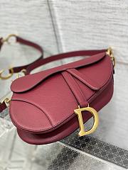 Dior Saddle Bag With Strap Red Calfskin 25.5x20x6.5cm - 4