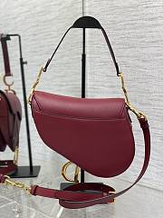 Dior Saddle Bag With Strap Red Calfskin 25.5x20x6.5cm - 2