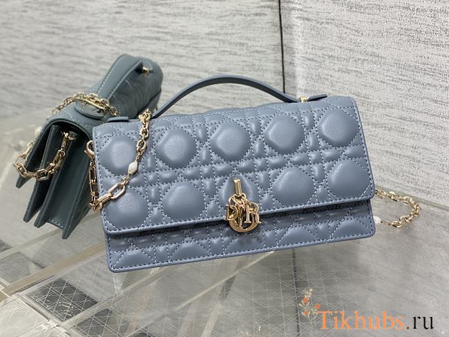 Dior Mini Miss Bag Cannage Lambskin Blue 21 x 11.5 x 4.5 cm - 1