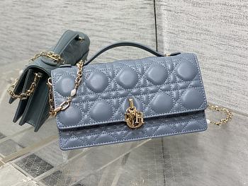 Dior Mini Miss Bag Cannage Lambskin Blue 21 x 11.5 x 4.5 cm