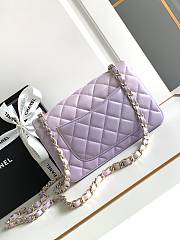 Chanel Small Flap Bag Multicolor Purple Lambskin 20cm - 4