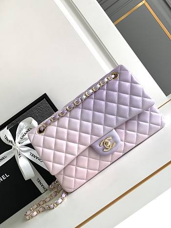 Chanel Medium Flap Bag Multicolor Purple Lambskin 25cm