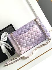 Chanel Medium Flap Bag Multicolor Purple Lambskin 25cm - 4