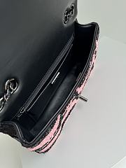 Chanel Flap Sequin Chain Shoulder Bag Black Pink 25cm - 6