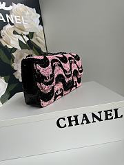 Chanel Flap Sequin Chain Shoulder Bag Black Pink 25cm - 5