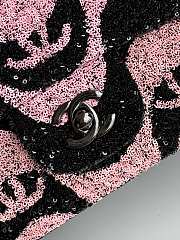 Chanel Flap Sequin Chain Shoulder Bag Black Pink 25cm - 4