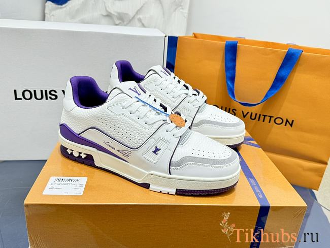 Louis Vuitton LV Trainer White Purple Sneaker - 1