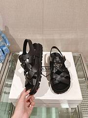 Prada Crisscross Rubber Sandals Black - 2