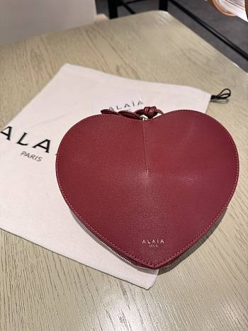 Alaia Le Coeur Shoulder Bag Red 21x17x5cm
