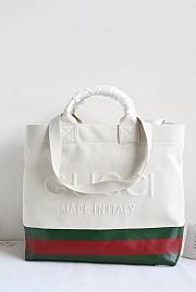 Gucci Canvas Tote Bag With Embossed White 40x38x17cm - 1