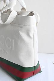 Gucci Canvas Tote Bag With Embossed White 40x38x17cm - 2