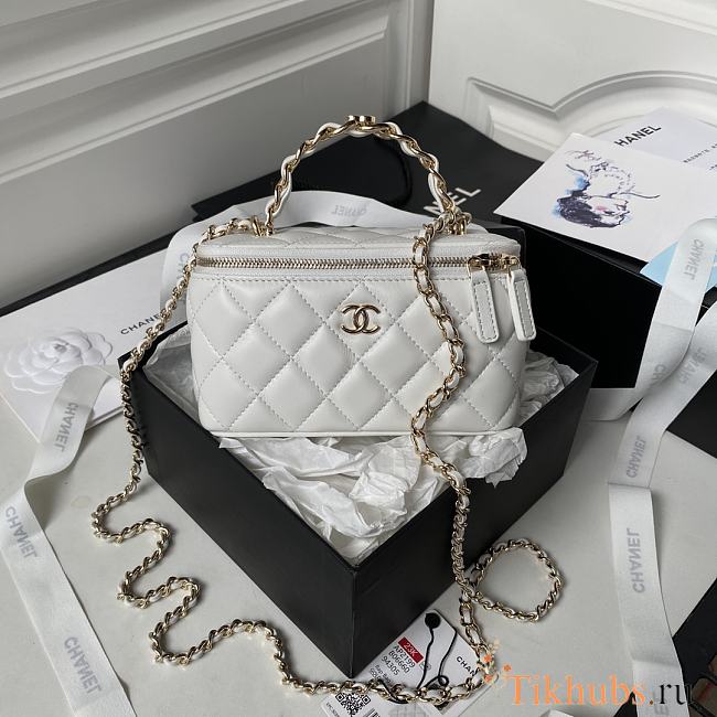 Chanel Vanity Case Top Handle White 17cm - 1