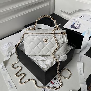 Chanel Vanity Case Top Handle White 17cm