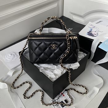 Chanel Vanity Case Top Handle Black 17cm