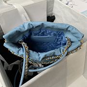 Chanel 22 Mini Handbag Blue Caviar Gold 20 × 19 × 6 cm - 6