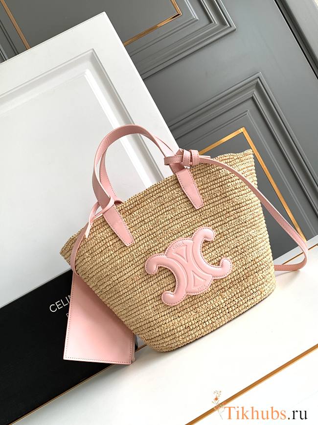 Celine Triomphe Basket Shoulder Bag Pink 21.5x22x13cm - 1