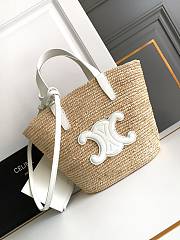 Celine Triomphe Basket Shoulder Bag White 21.5x22x13cm - 1