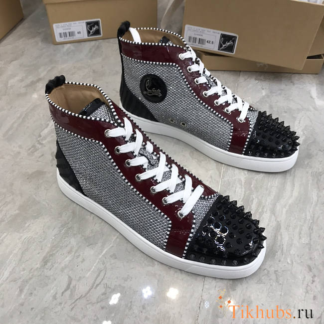 Christian Louboutin Printed Studded Sneakers - 1