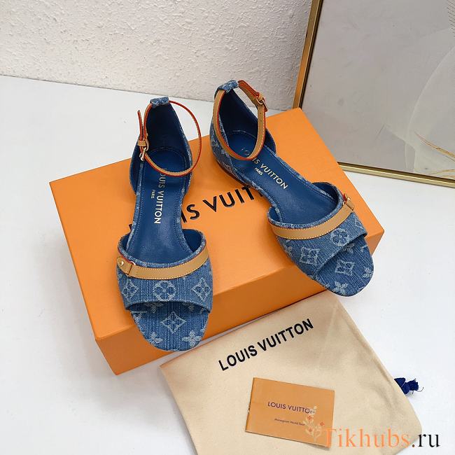 Louis Vuitton LV Denim Helios Flat Sandal  - 1