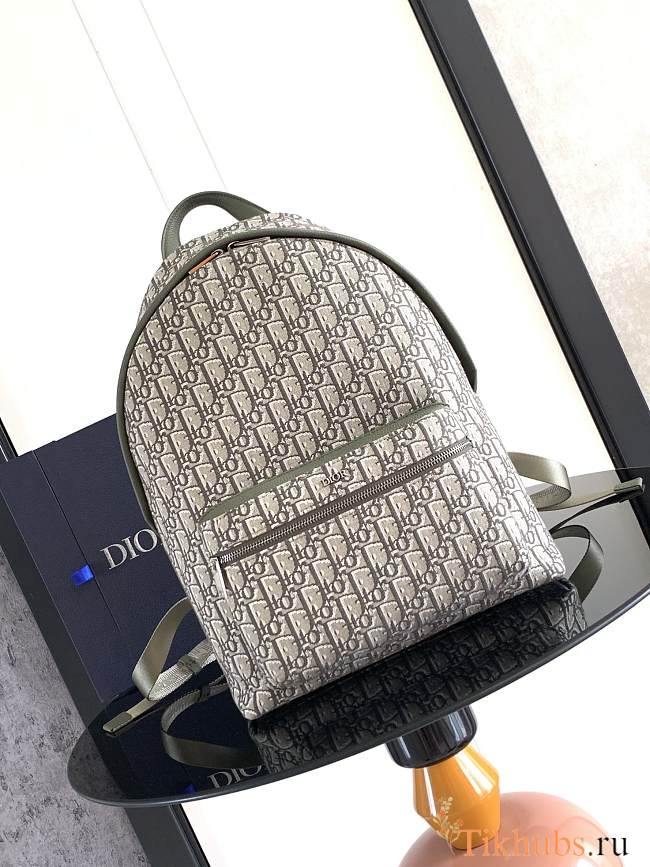 Dior Rider Backpack Khaki Oblique 30x42x15cm - 1