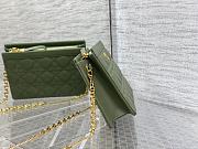 Dior Caro Pouch Calfskin Green 19x14x3cm - 5