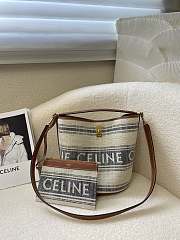 Celine 23SSteen Bucket 16 Striped Texttile 23x25x32cm  - 1