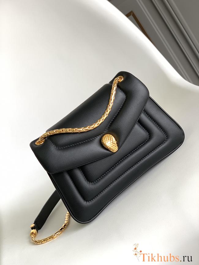 Bvlgari Serpenti Bag Calfskin Black 22.5x15x7cm - 1