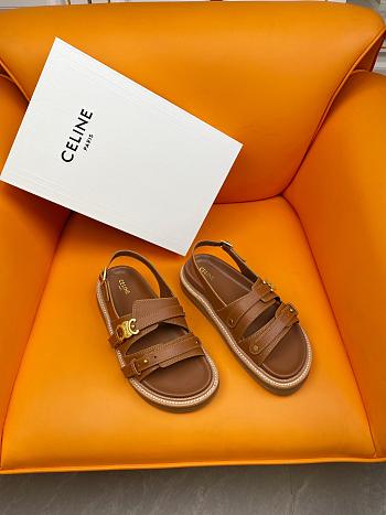 Celine Tippy Triomphe Sandal Brown