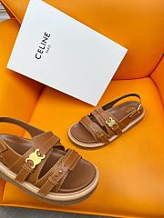 Celine Tippy Triomphe Sandal Brown - 2