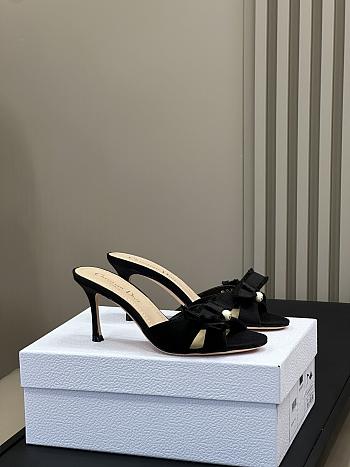 Dior Adiorable Heeled Black Fringed Grosgrain 8cm