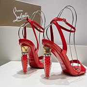 Christian Louboutin Lipgloss Queen Patent Red Sandals 100 - 2