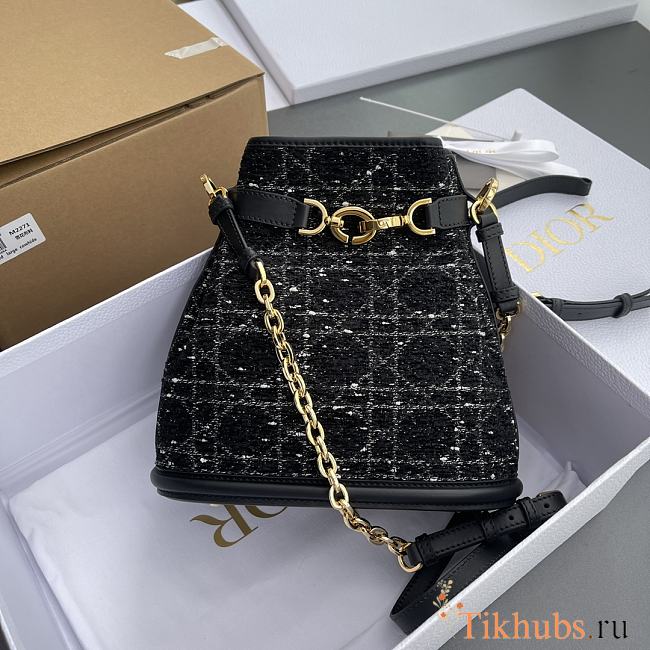 Dior Medium C'est Bag Black Tweed 24 x 10 x 24.5 cm - 1