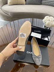 Chanel Ballerina Tweed Grey Flat - 2