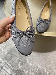 Chanel Ballerina Tweed Grey Flat - 3