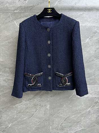 Chanel Blue Tweed Jacket