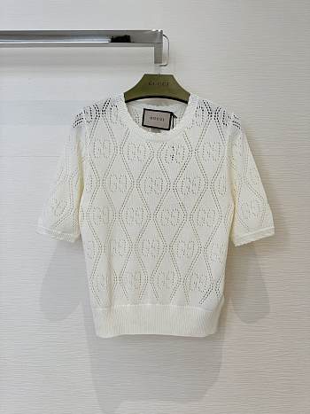 Gucci GG pointelle-knit Knitted Top