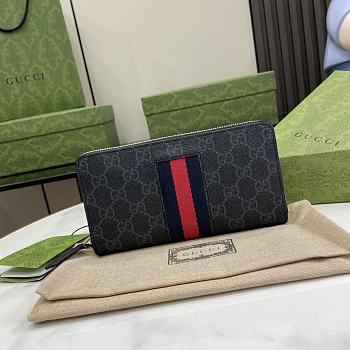 Gucci GG Supreme Web Zip Around Wallet 19x10x2.5cm