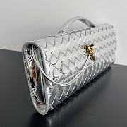 Bottega Veneta Long Clutch Andiamo Handle Silver Gold 31x13x3cm - 4