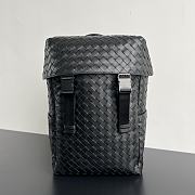 Bottega Veneta Intrecciato Flap Backpack Black 38x26x15cm - 1