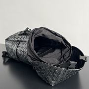 Bottega Veneta Intrecciato Flap Backpack Black 38x26x15cm - 6