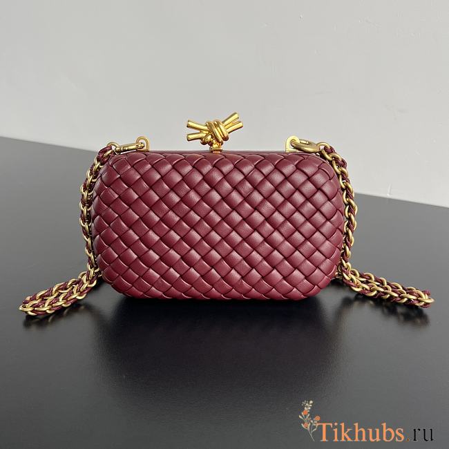 Bottega Veneta Knot With Chain Red Bag 19x11.5x5cm - 1