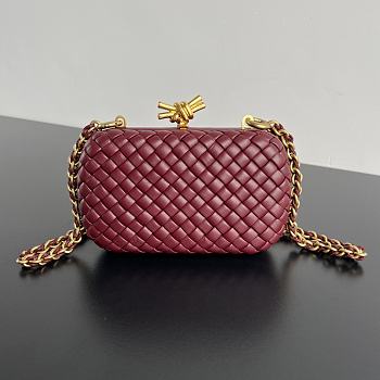 Bottega Veneta Knot With Chain Red Bag 19x11.5x5cm