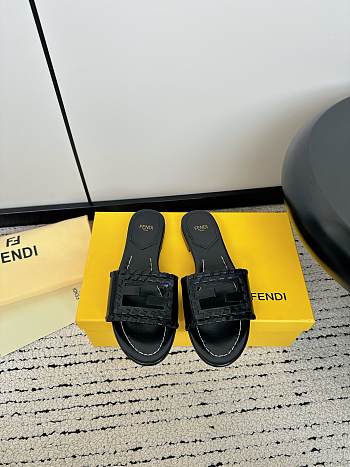 Fendi Baguette Black Slides