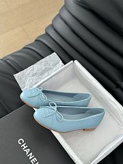 Chanel Ballerina Blue Leather Flat - 2