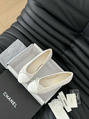 Chanel Ballerina Tweed Flat White - 5