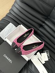 Chanel Ballerina Tweed Flat Pink  - 5