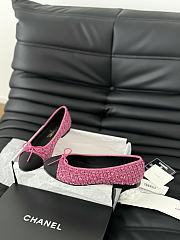 Chanel Ballerina Tweed Flat Pink  - 4