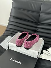 Chanel Ballerina Tweed Flat Pink  - 2